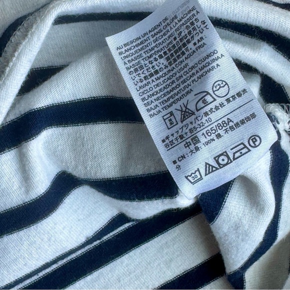 Gap Navy & White Striped “Hello” Embroidered Long Sleeve Tee – Size S - Picture 4 of 9